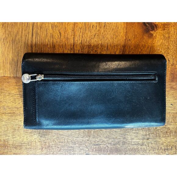 Vintage Monsac Original Leather Trifold Wallet with Snap Closure Black - Picture 5 of 10